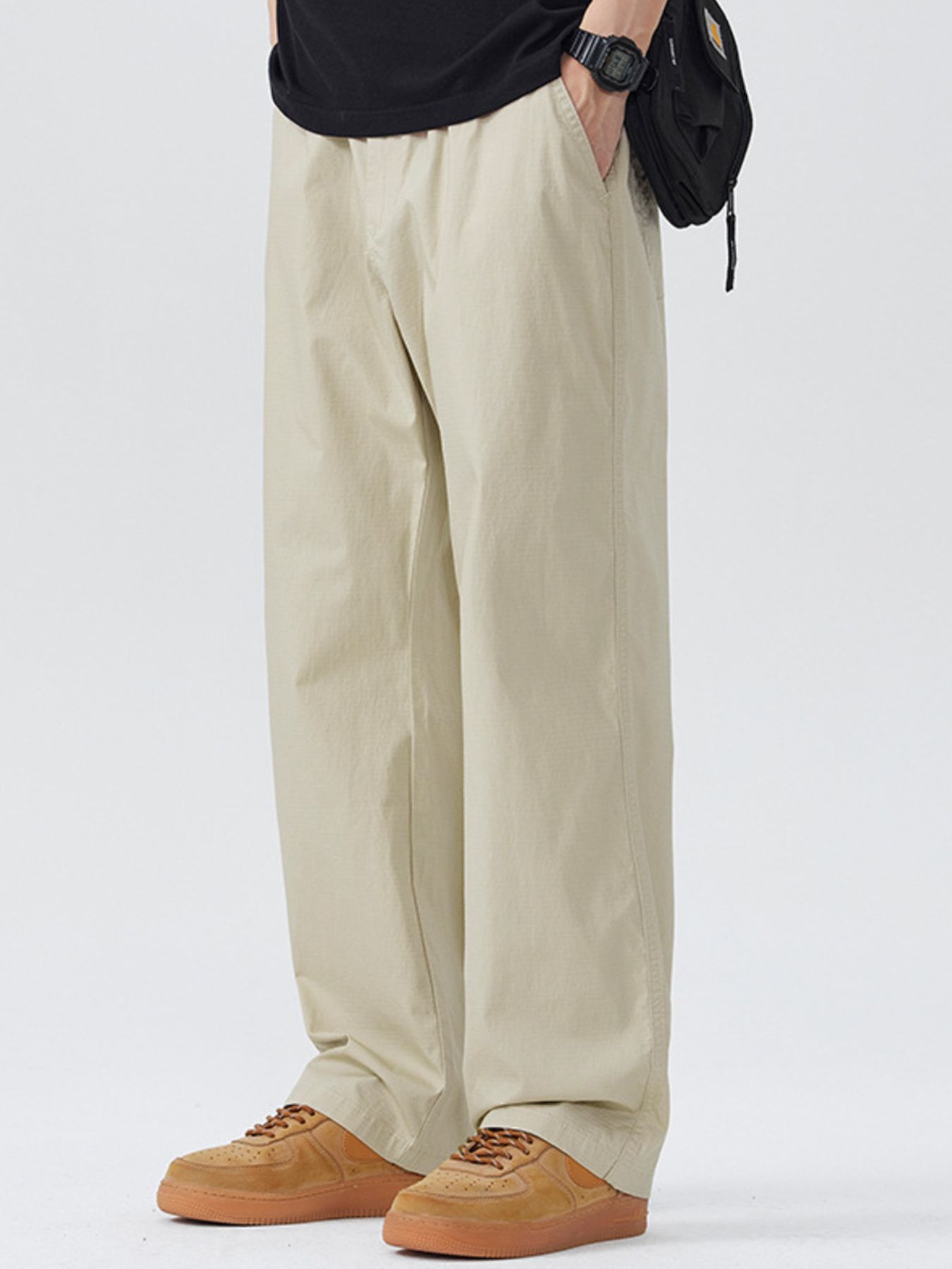 Men's Full Size Casual Loose Fit Wide Leg Pants Plus Size