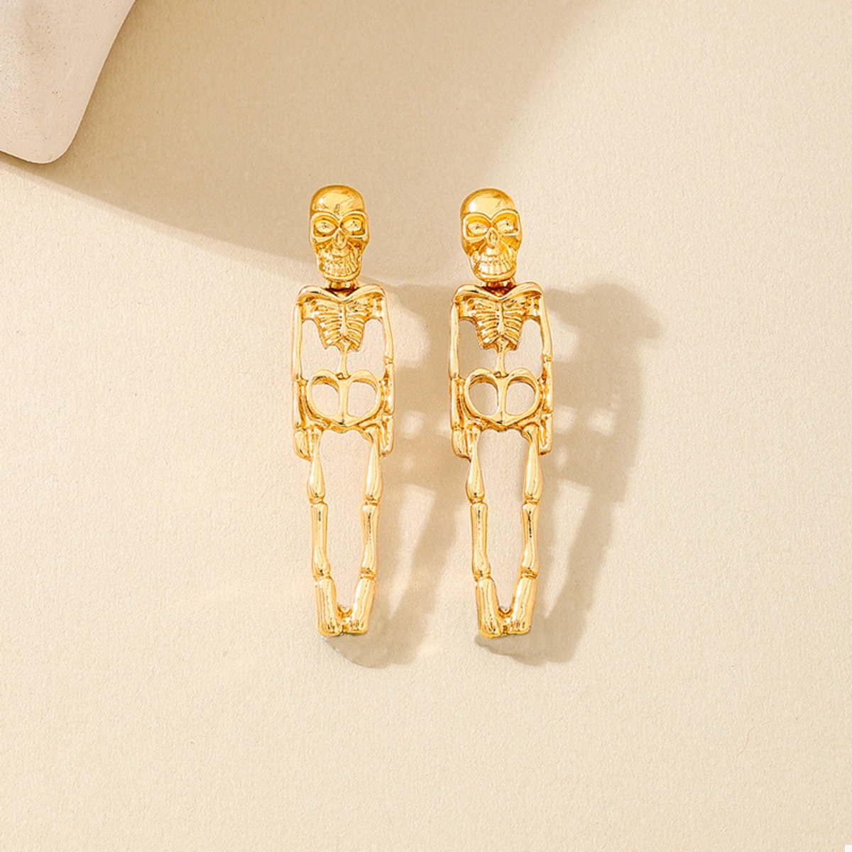 Halloween 18K Gold-Plated Skeleton Earrings