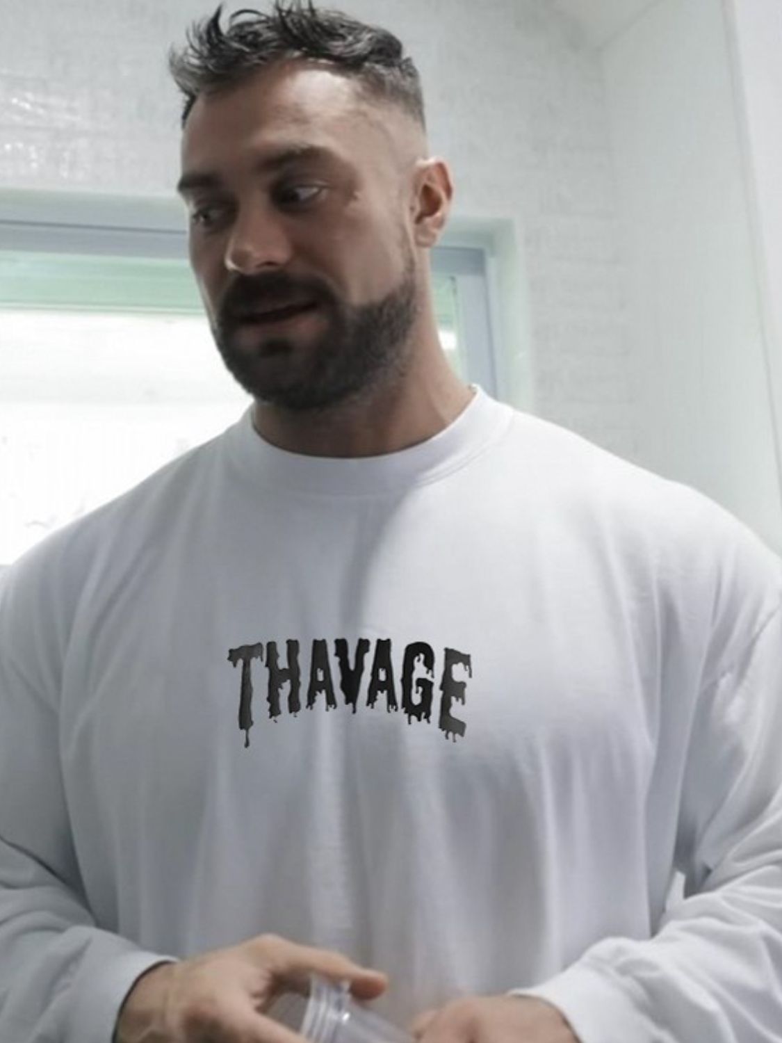 Men's Plus Size Letter Round Neck Long Sleeve T-Shirt