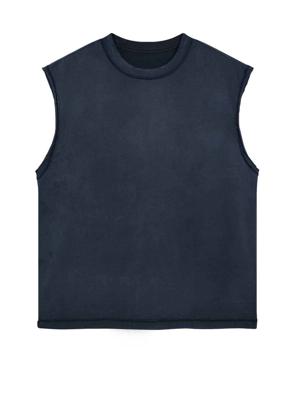 Men's Washed Round Neck Sleeveless Top