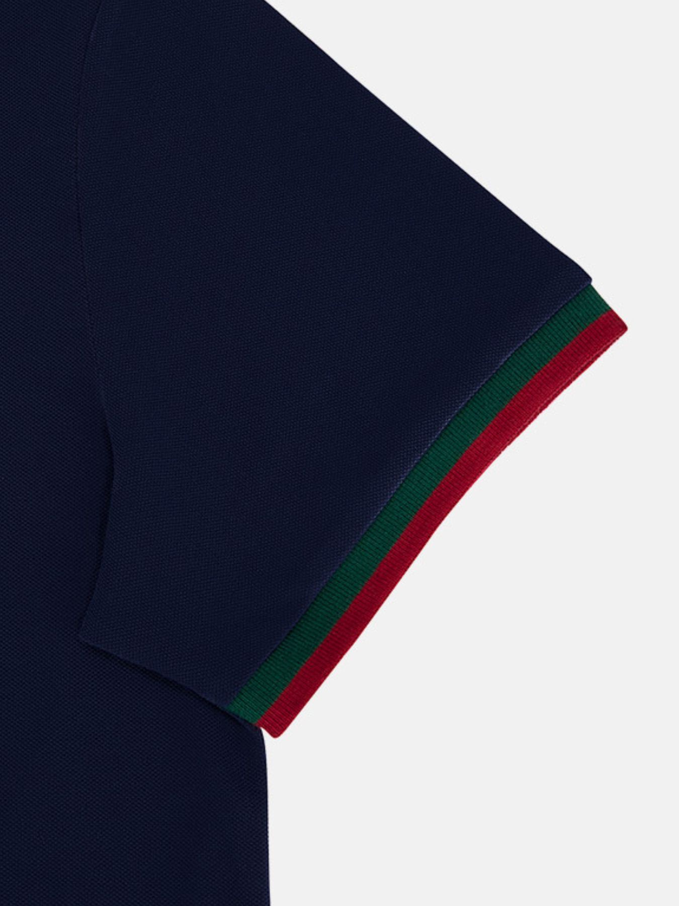 Men's Plus Size Contrast Collar Short Sleeve Polo