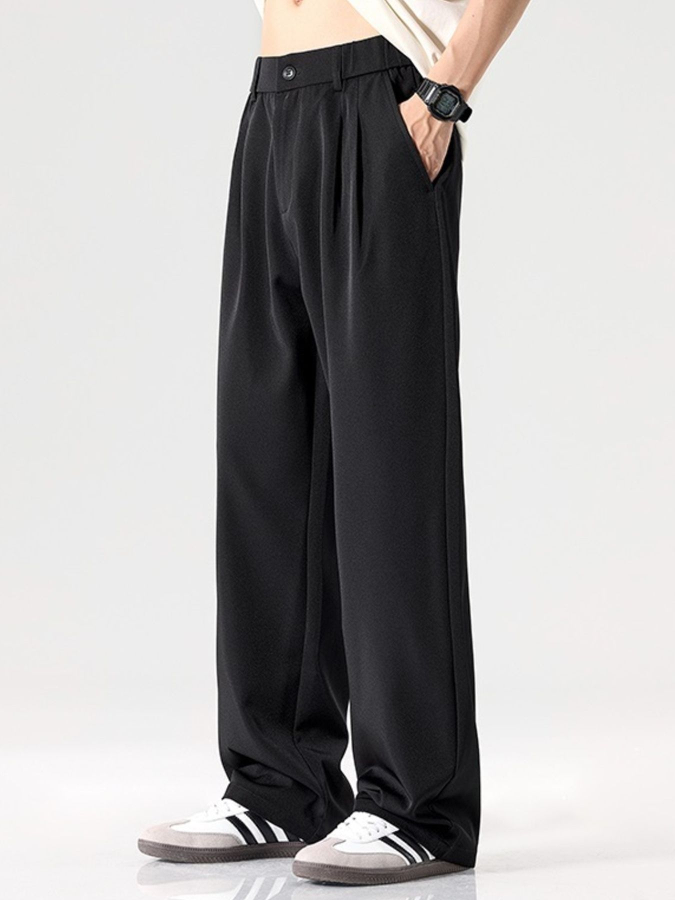 Men's Plus Size Wide Leg Pants