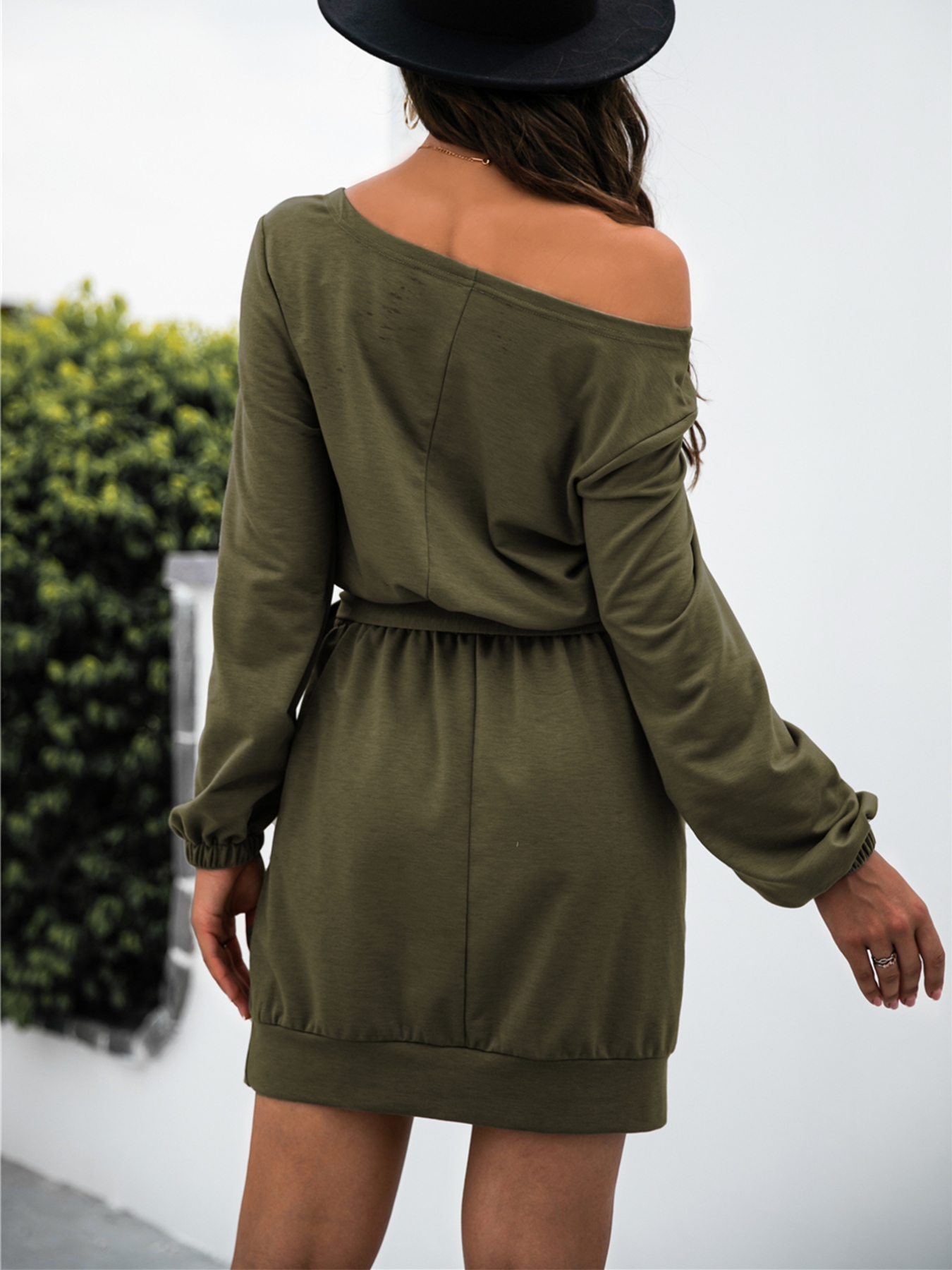 One Shoulder Tie Waist Dress