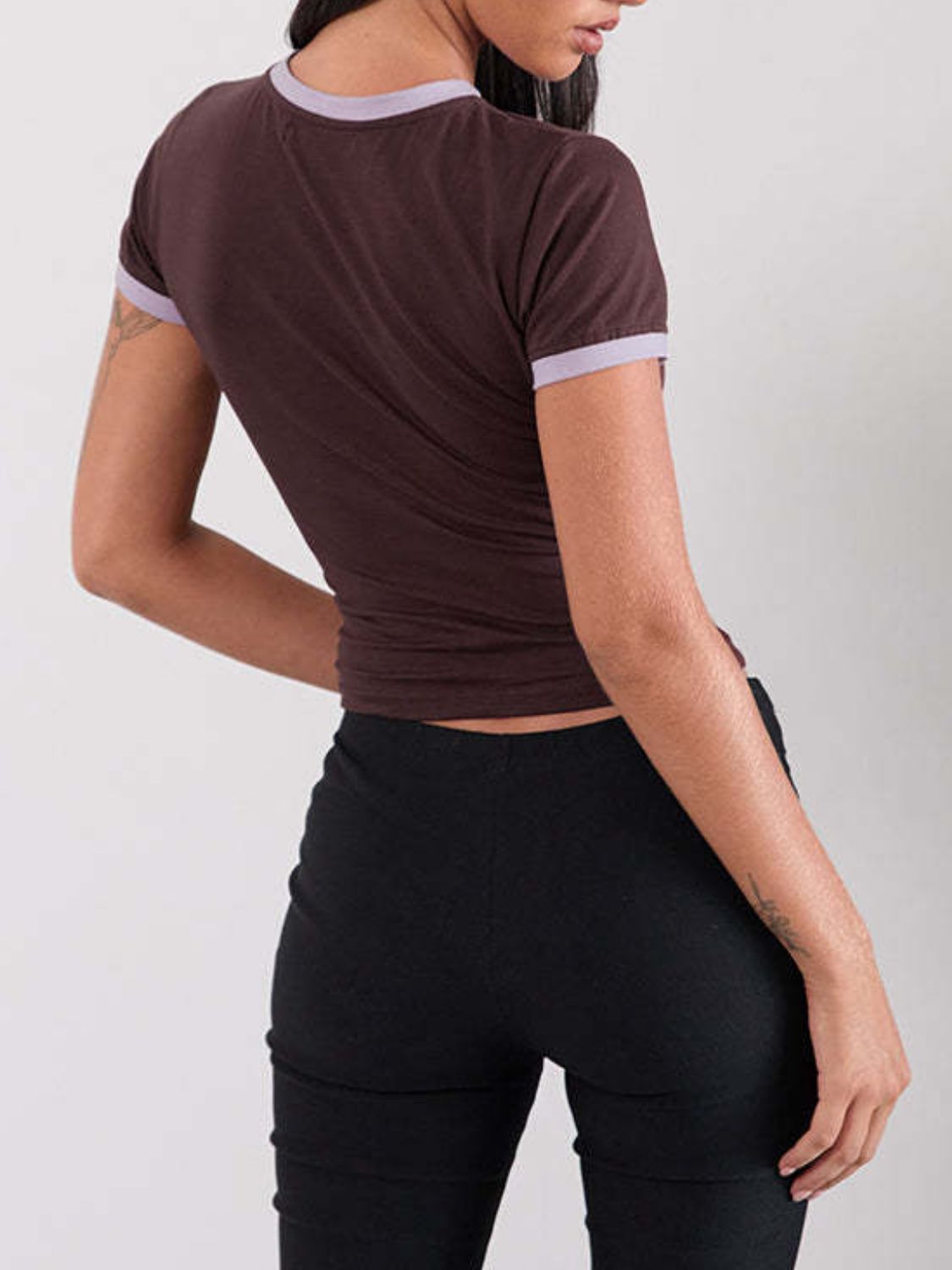 Letter Graphic Round Neck Short Sleeve T-Shirt