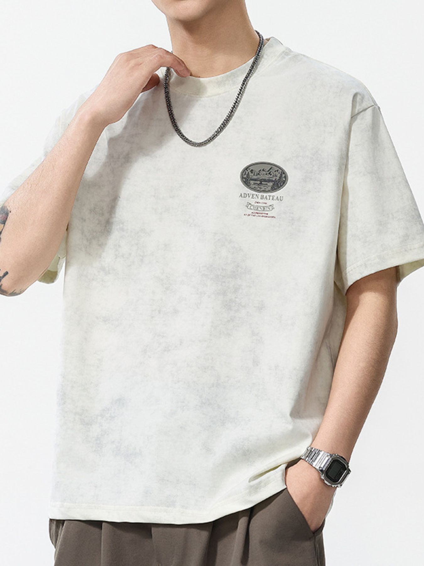 Men's Plus Size Round Neck Short Sleeve T-Shirt