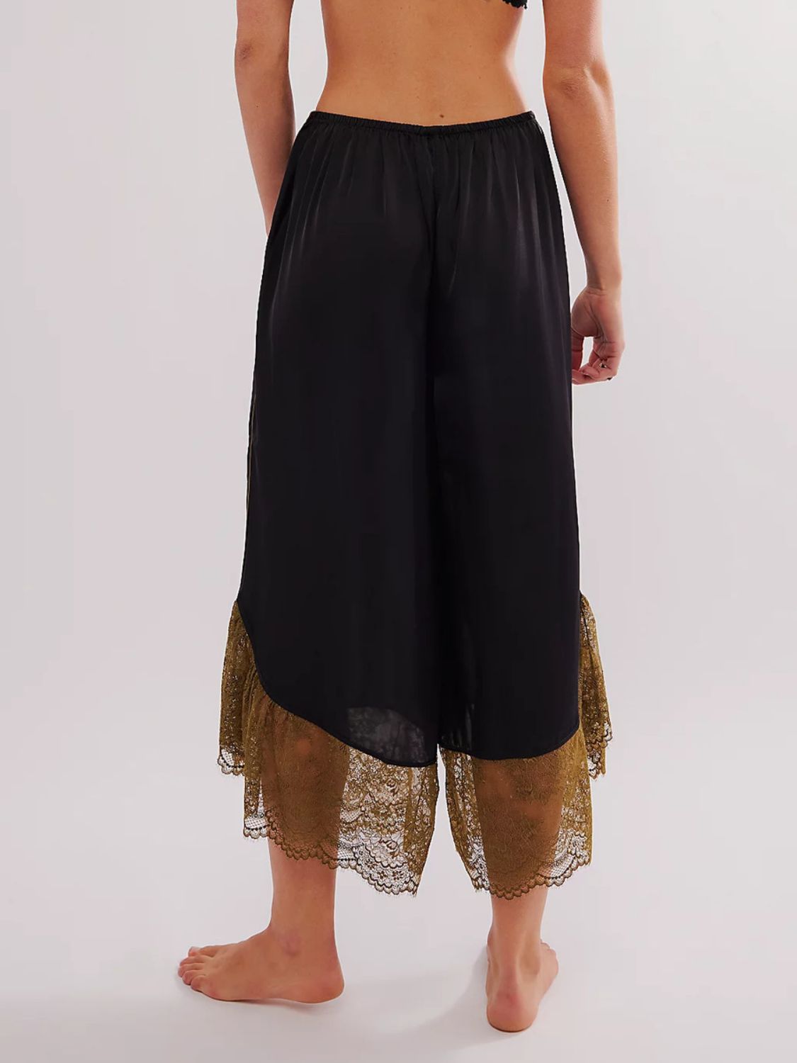 Lace Detail Wide Leg Pants