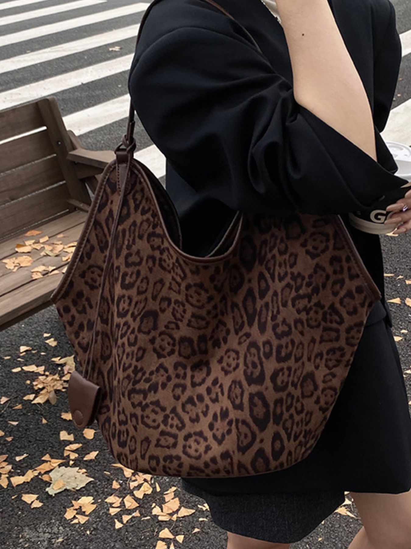 Leopard Print Large Tote Bag