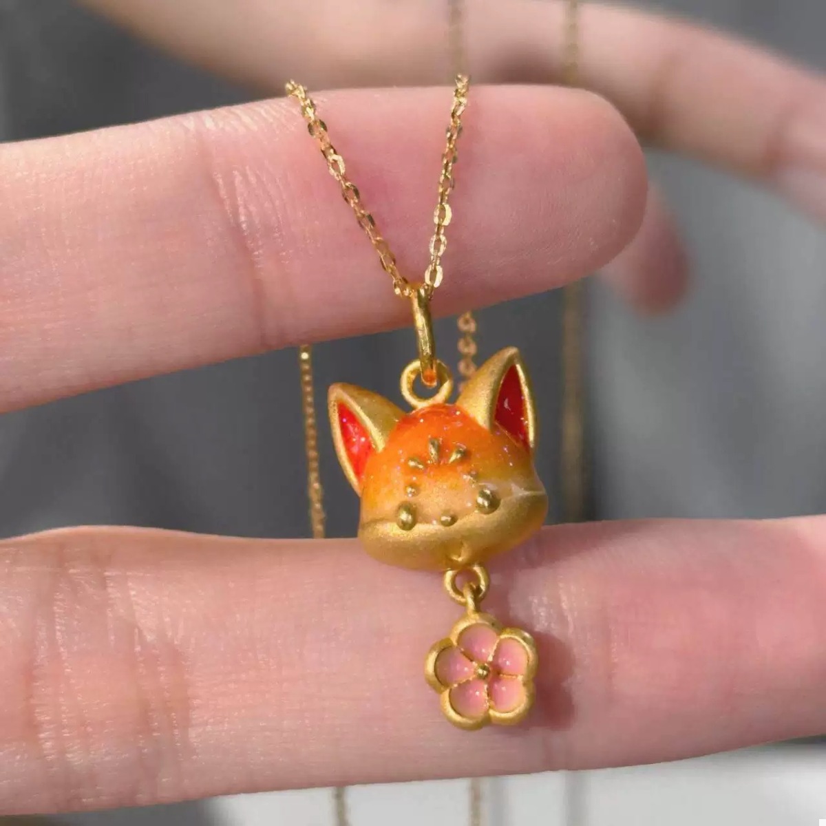 18K Gold-Plated Fox Necklace