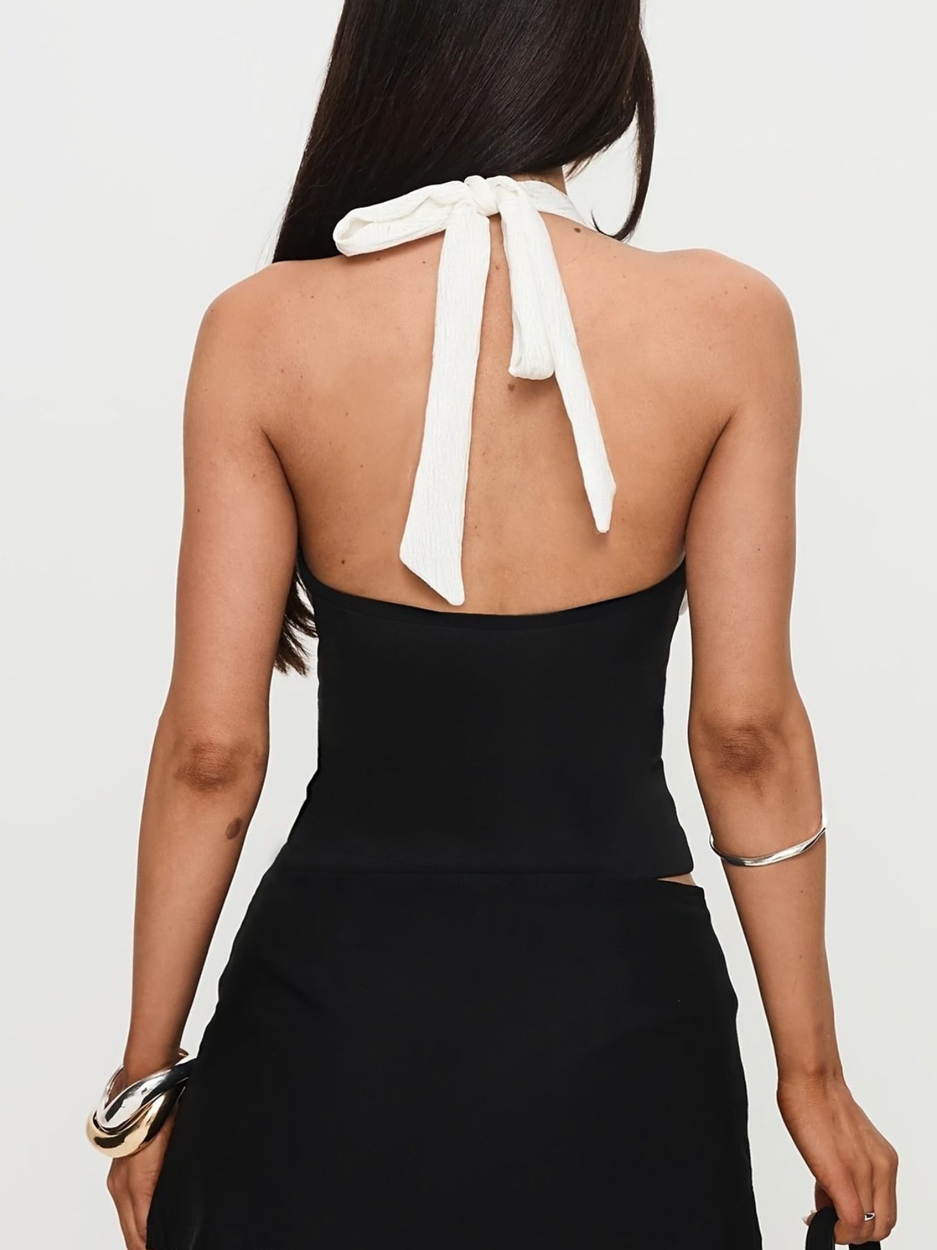 Halter Neck Color Block Cami Top