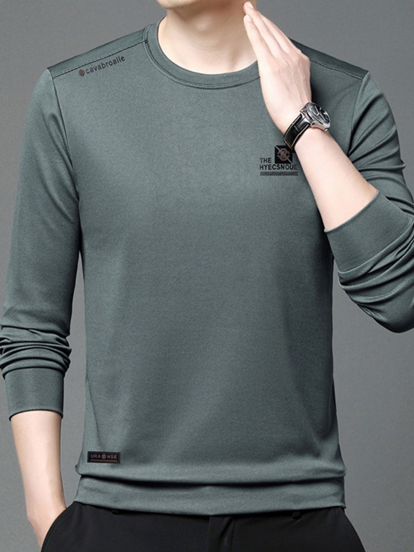 Men's Plus Size Casual Long Sleeve T-Shirt