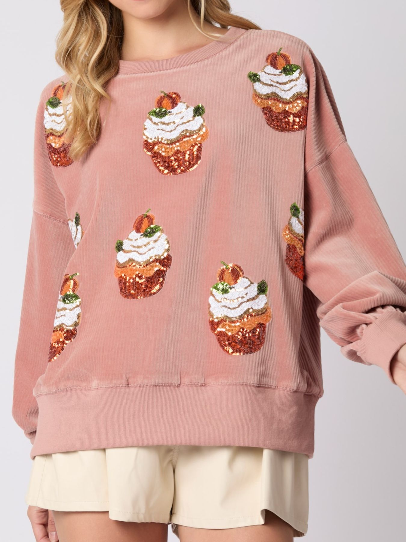 Christmas Cupcake Dropped Shoulder Sweatshirt