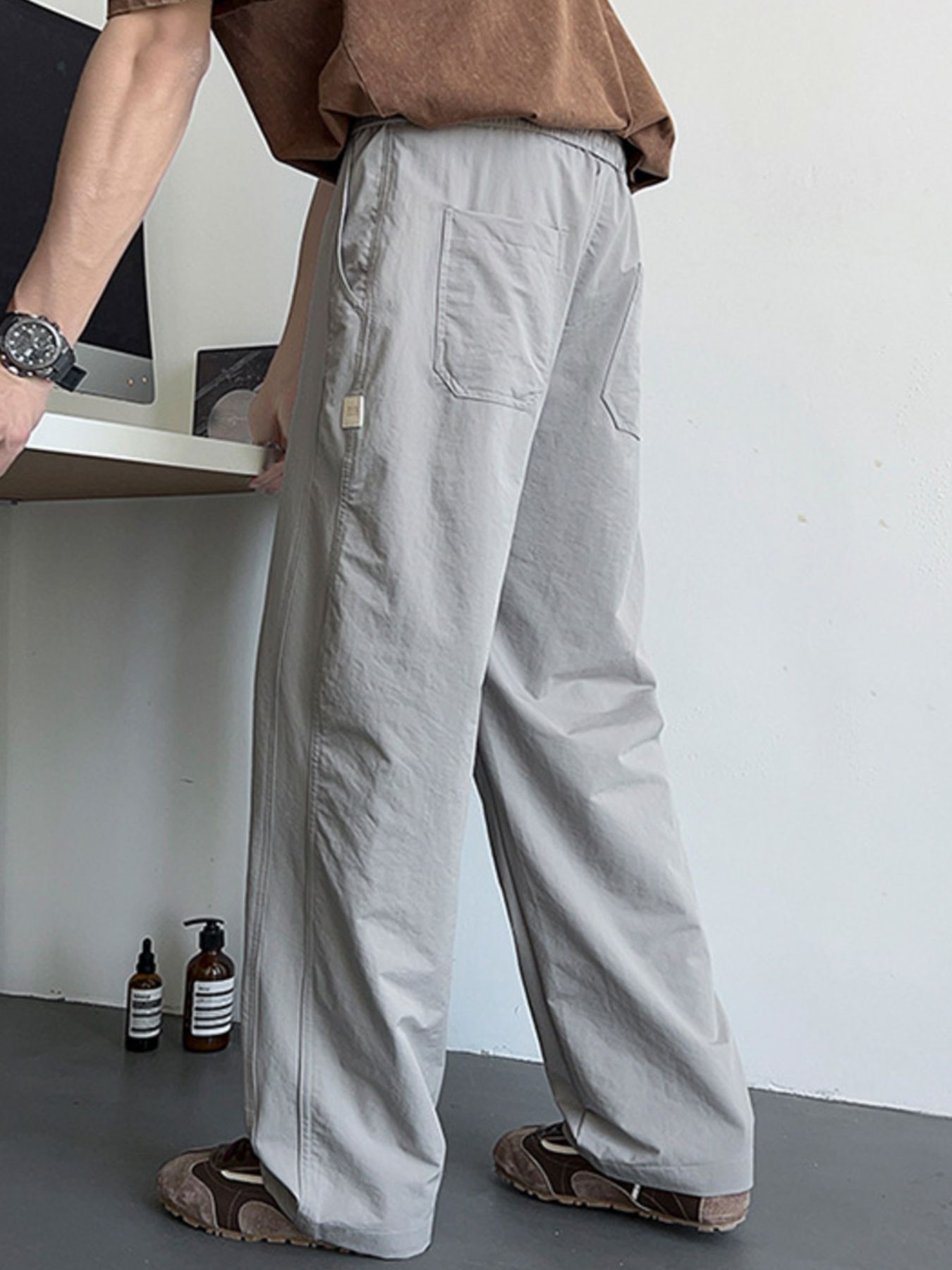 Men's Plus Size Casual Wide Leg Pants