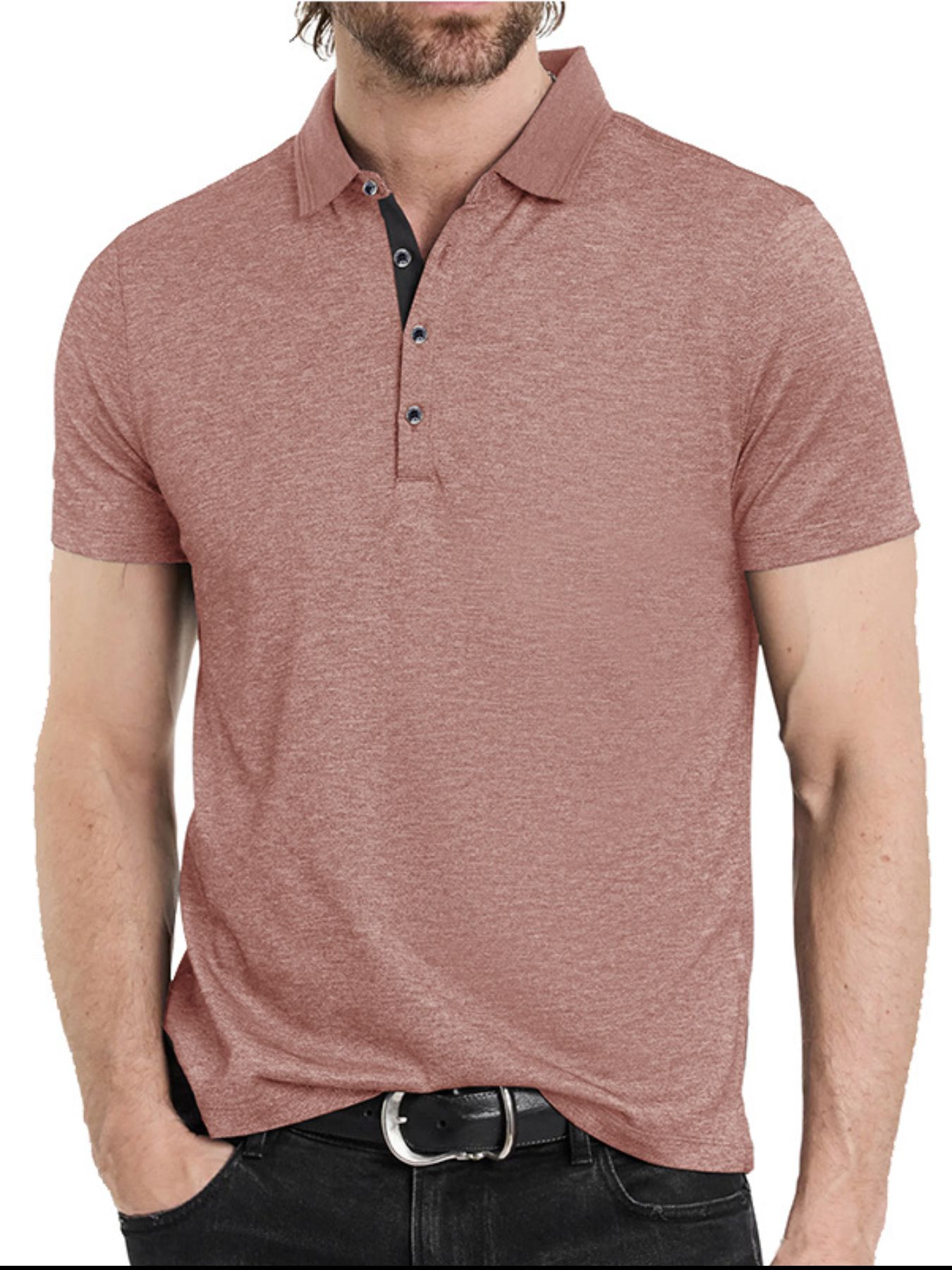 Men's Classic Heathered Short Sleeve Polo Shirt