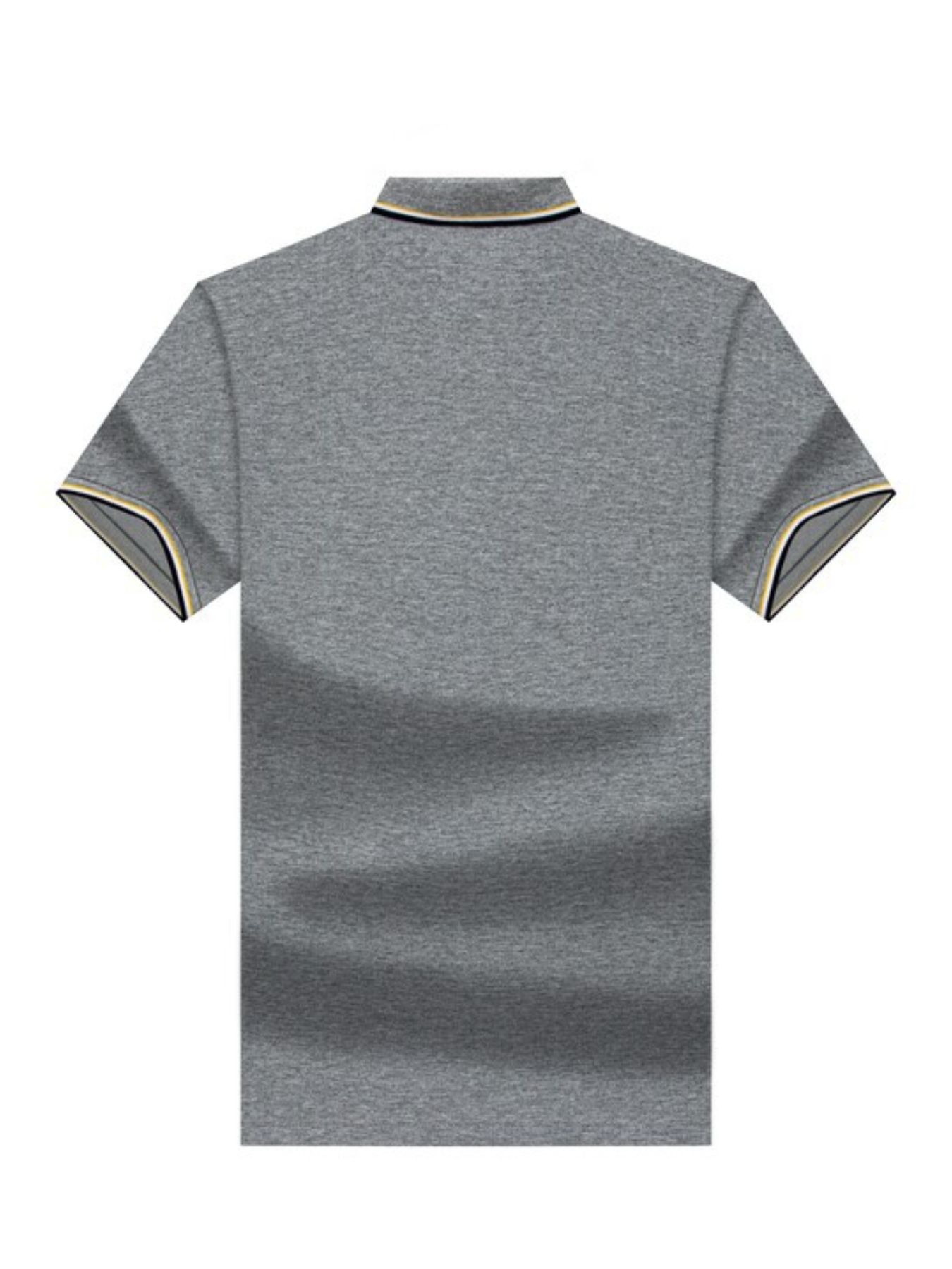 Men's Plus Size Embroidered Detail Short Sleeve Polo