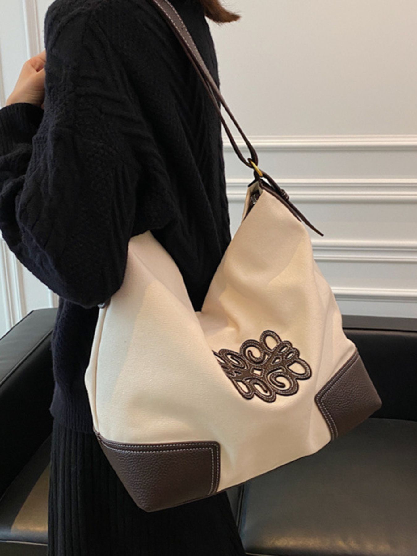 Embroidered Canvas Tote Bag