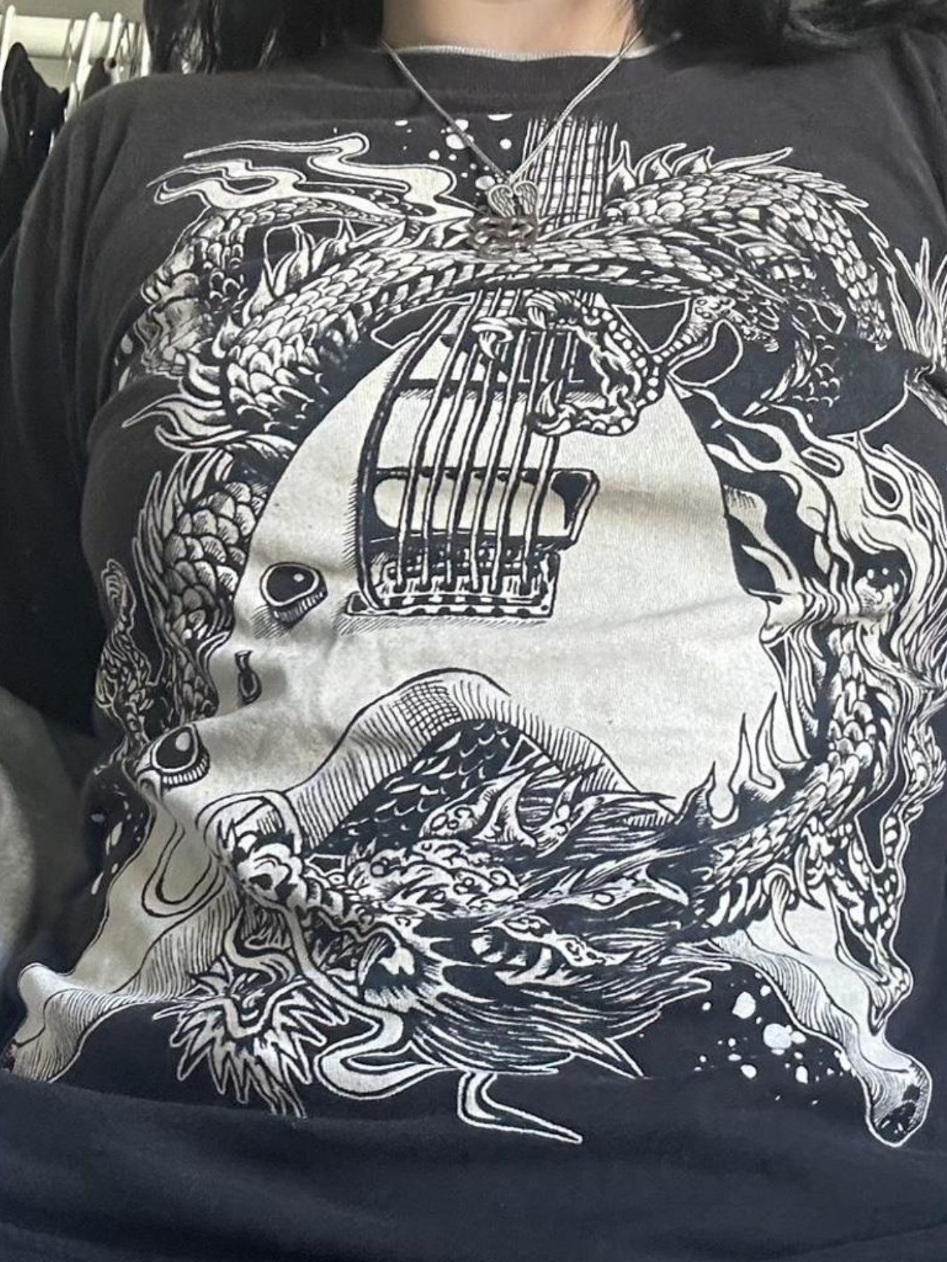 Graphic Round Neck Long Sleeve T-Shirt