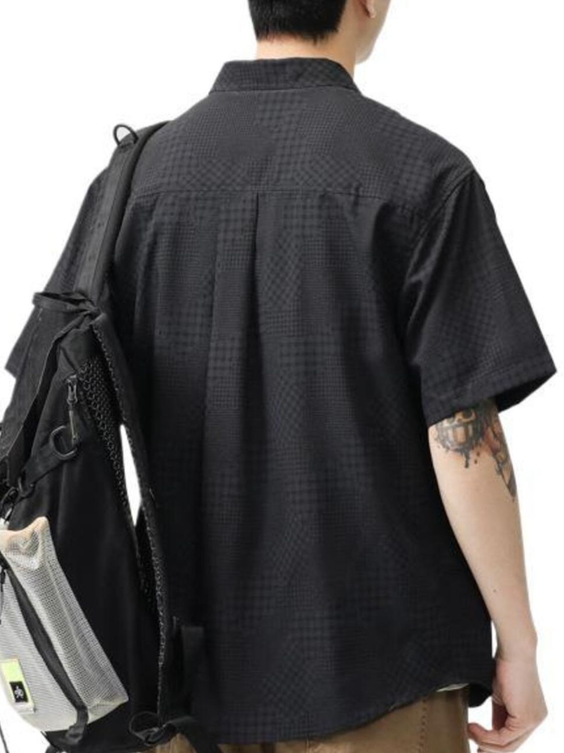 Men's Plus Size Plaid Button Up Short Sleeve Shirt