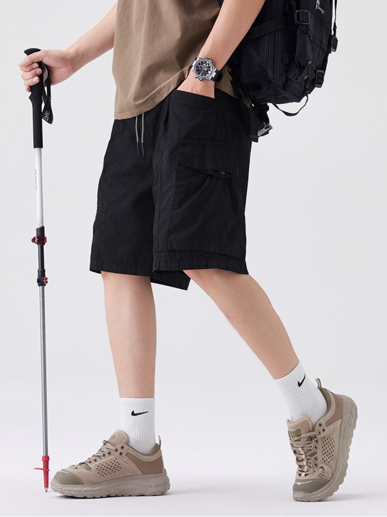 Men's Full Size Drawstring Cargo Shorts Plus Size