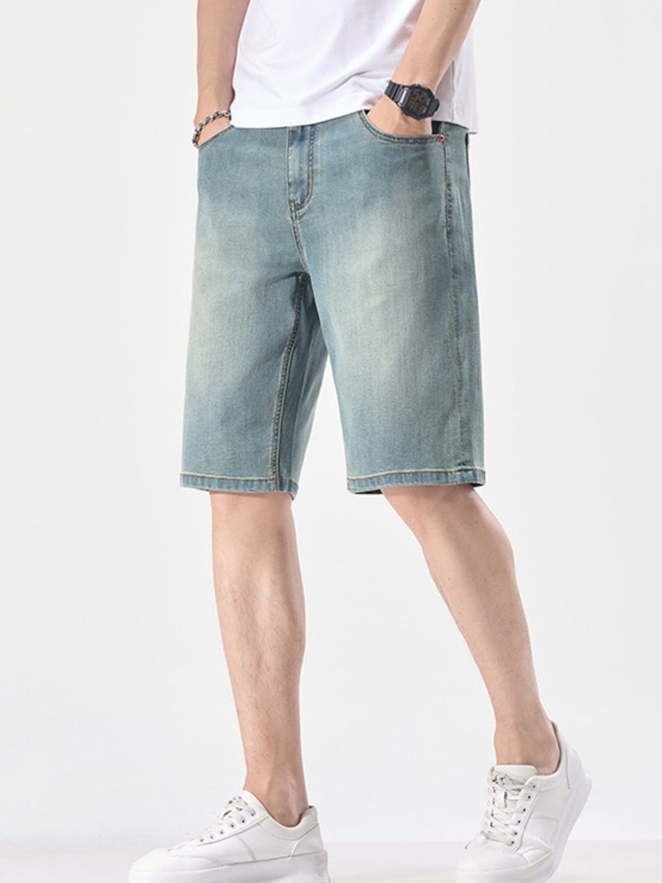 Men's Wash Casual Denim Shorts
