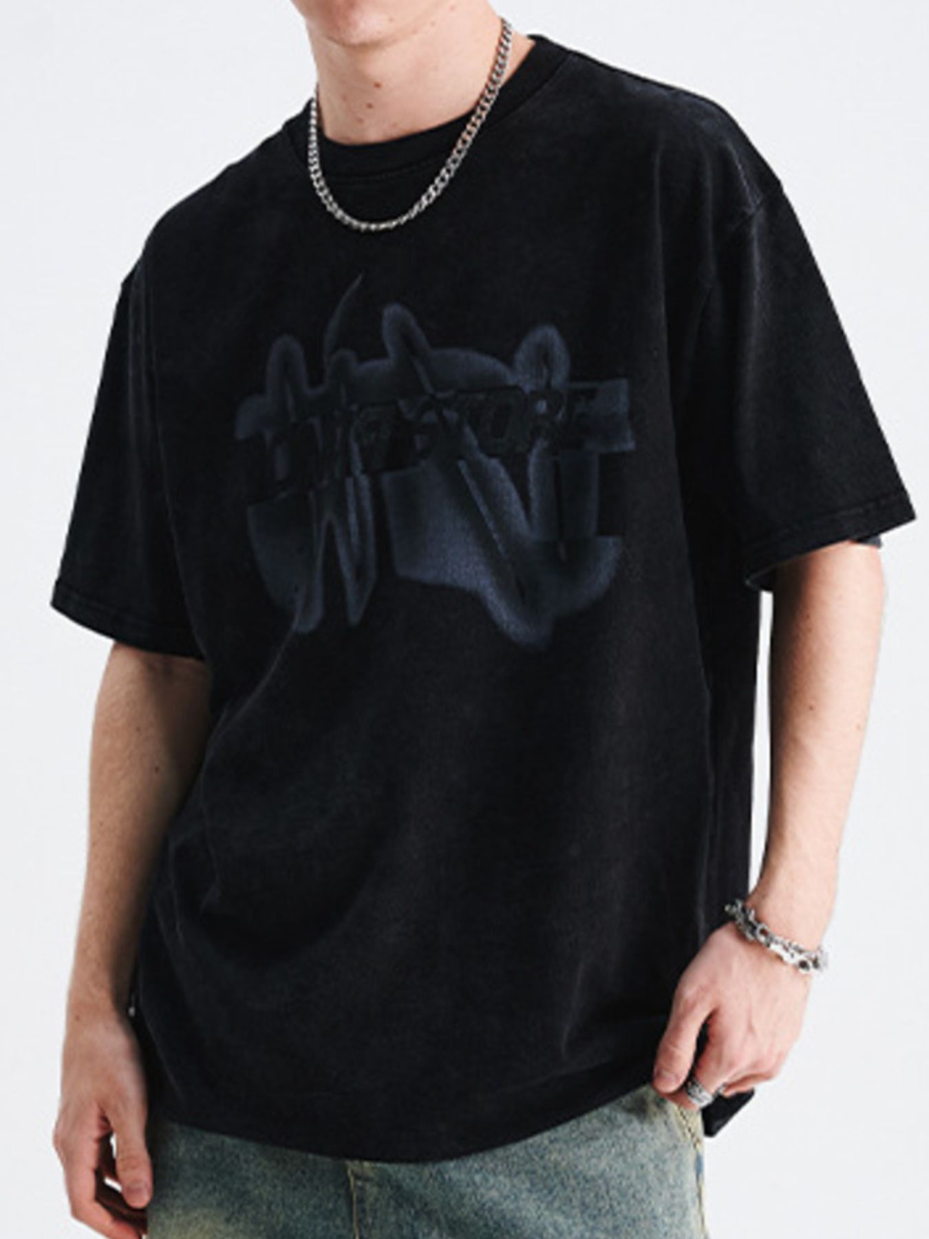 Men's Graphic Round Neck Oversized T-Shirt