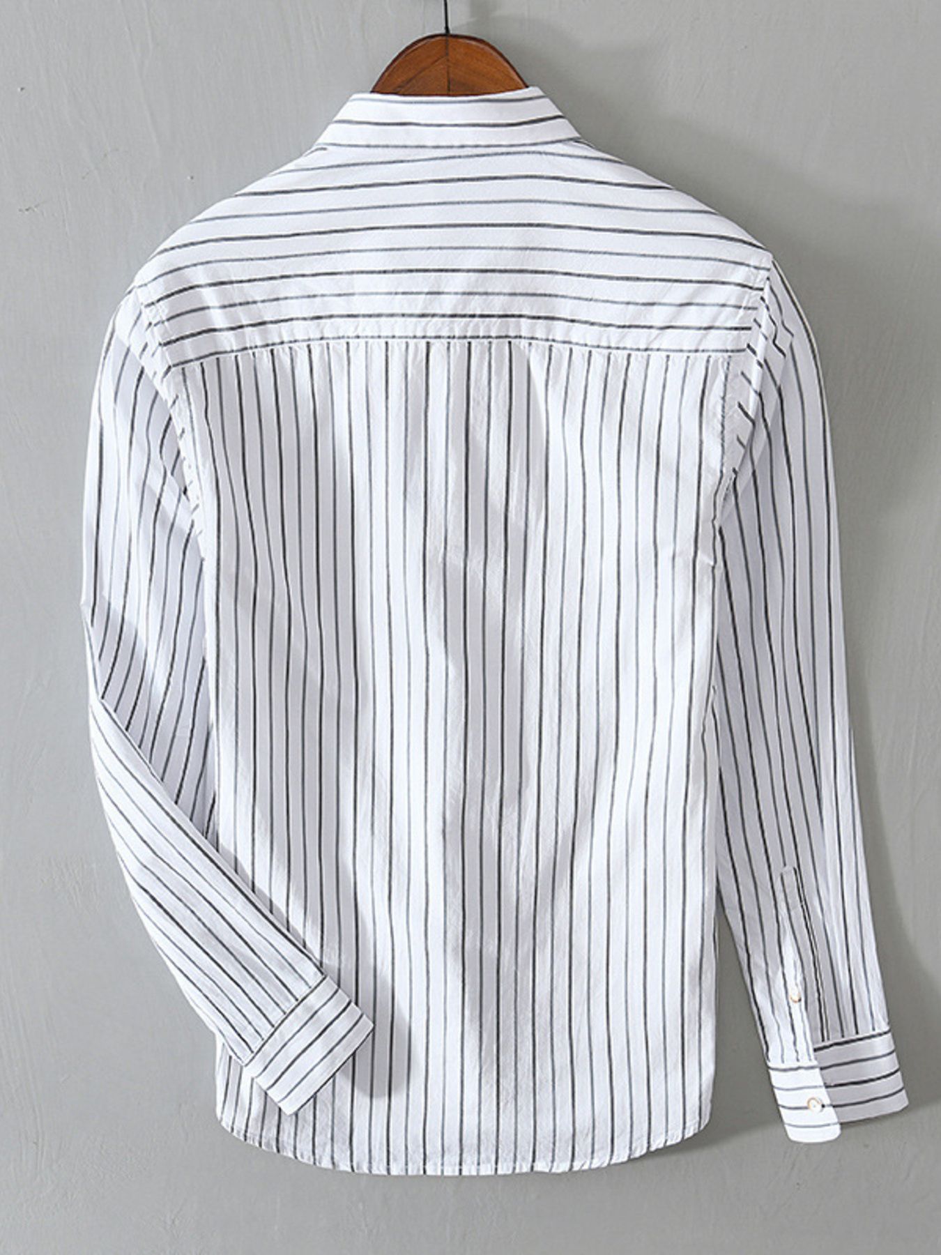 Men's Plus Size Classic Striped Button-Down Shirt