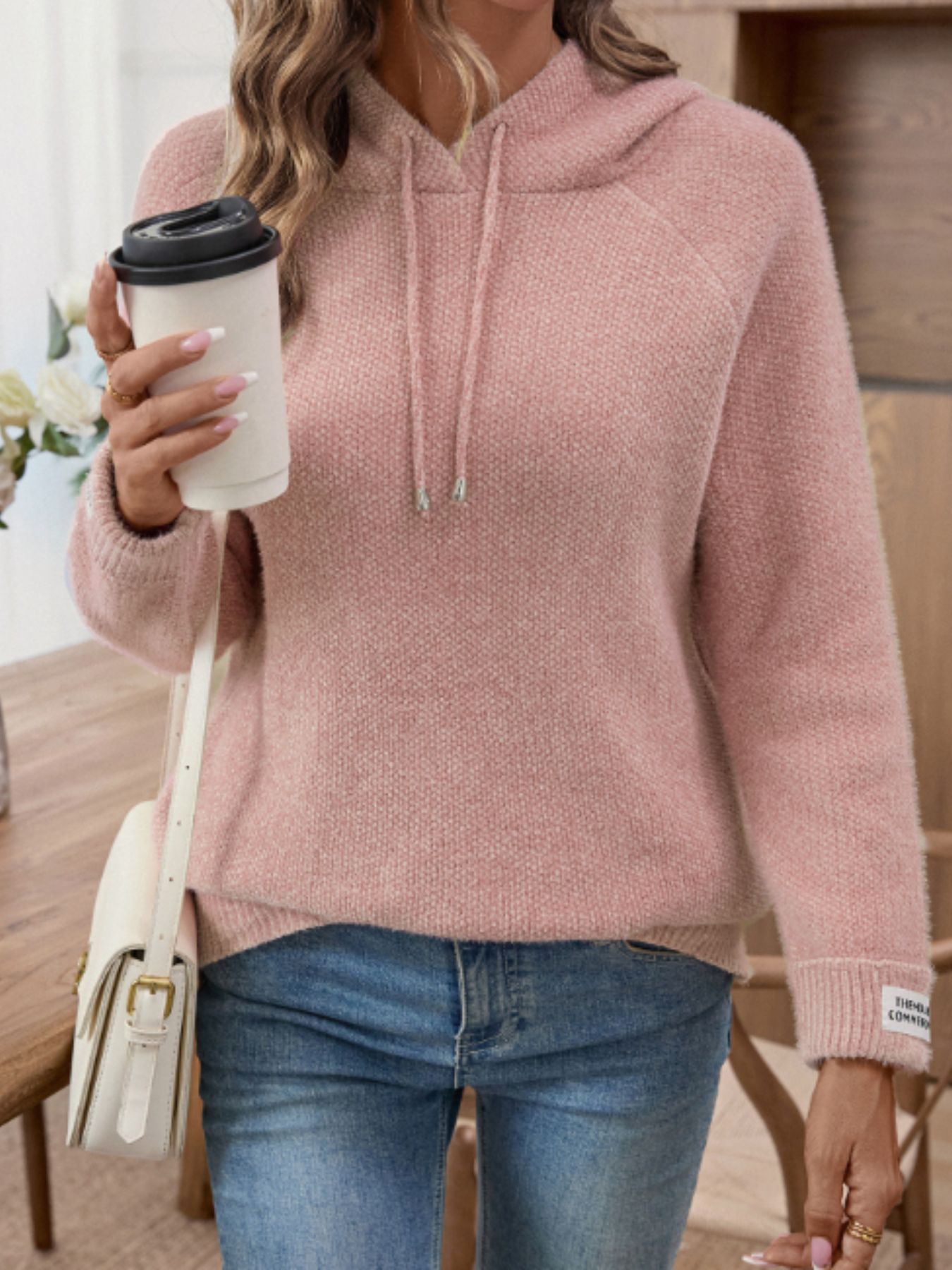 Long Sleeve Drawstring Hooded Sweater
