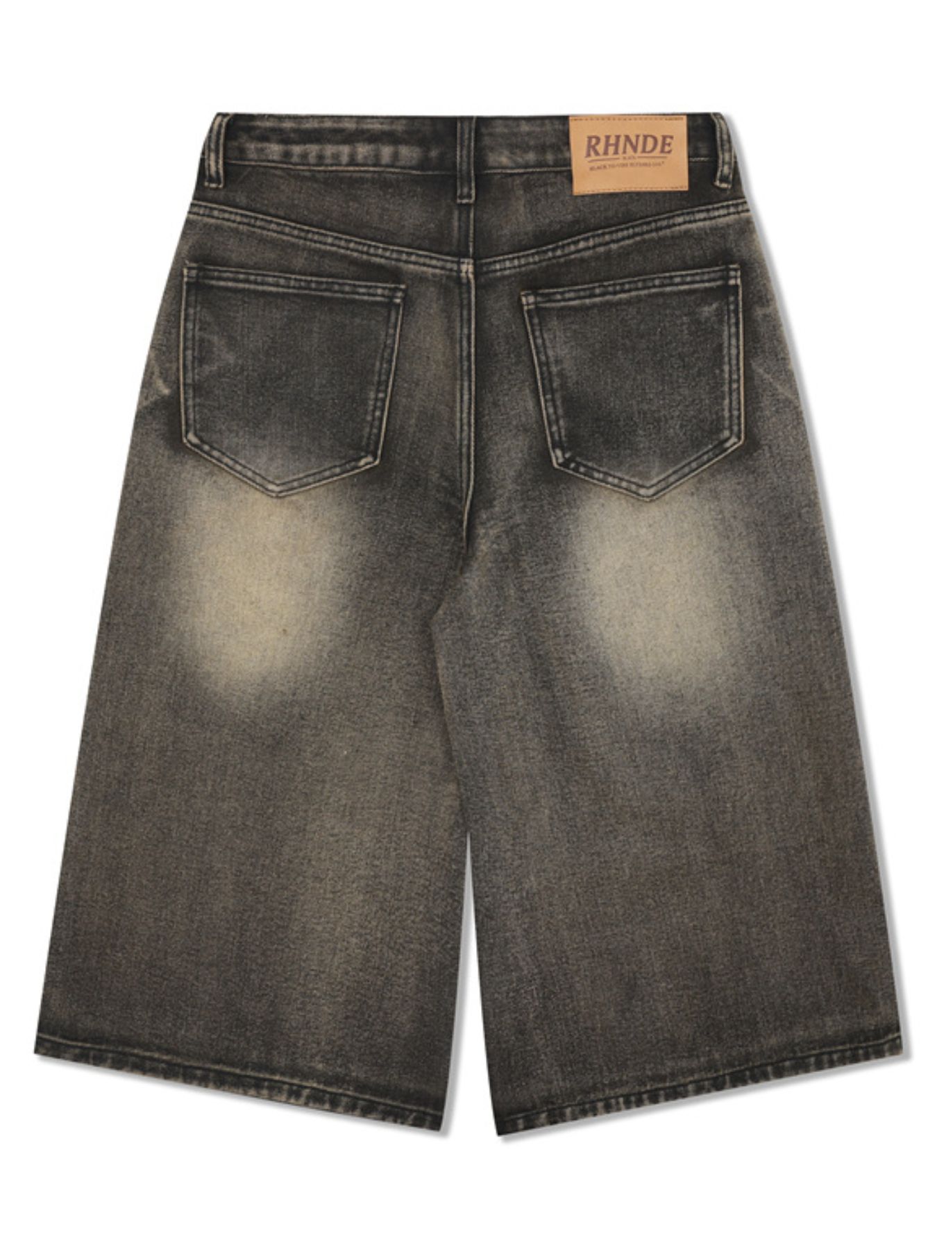 Men's Vintage Washed Wide-Leg Denim Shorts