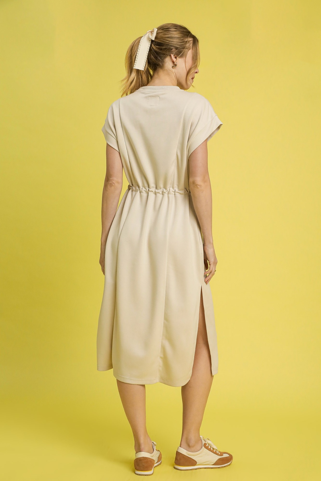 Umgee Side Slit Short Sleeve Midi Tee Dress