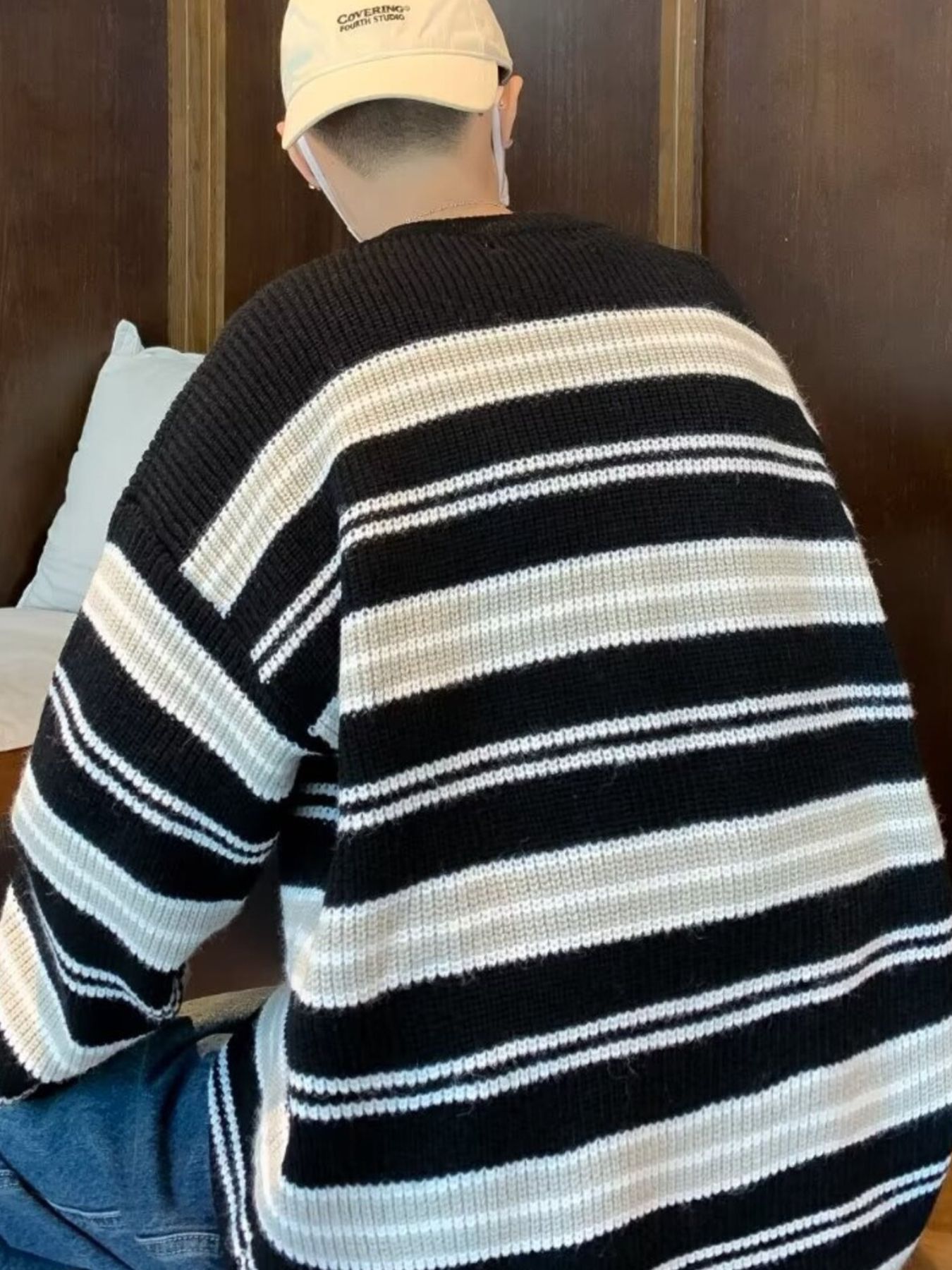 Men's Striped Knit Pullover Sweater