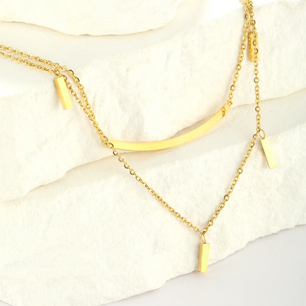 18K Gold-Plated Double Layered Necklace