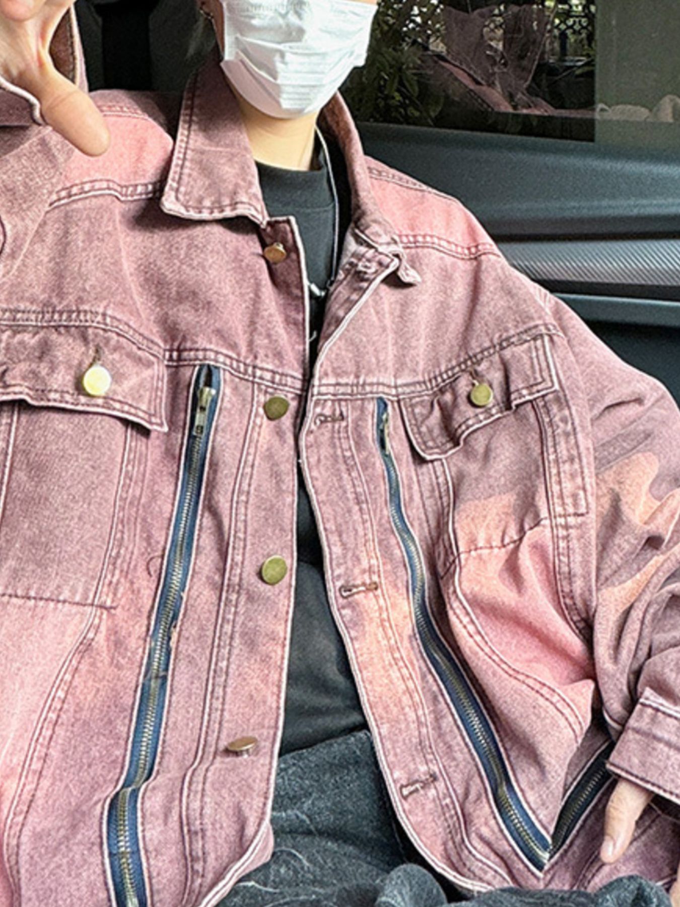 Men's Plus Size Button Up Long Sleeve Denim Jacket