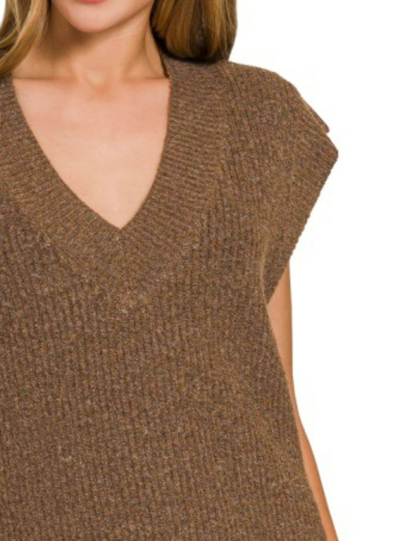 Oversized Sweater Vest with Side Slit