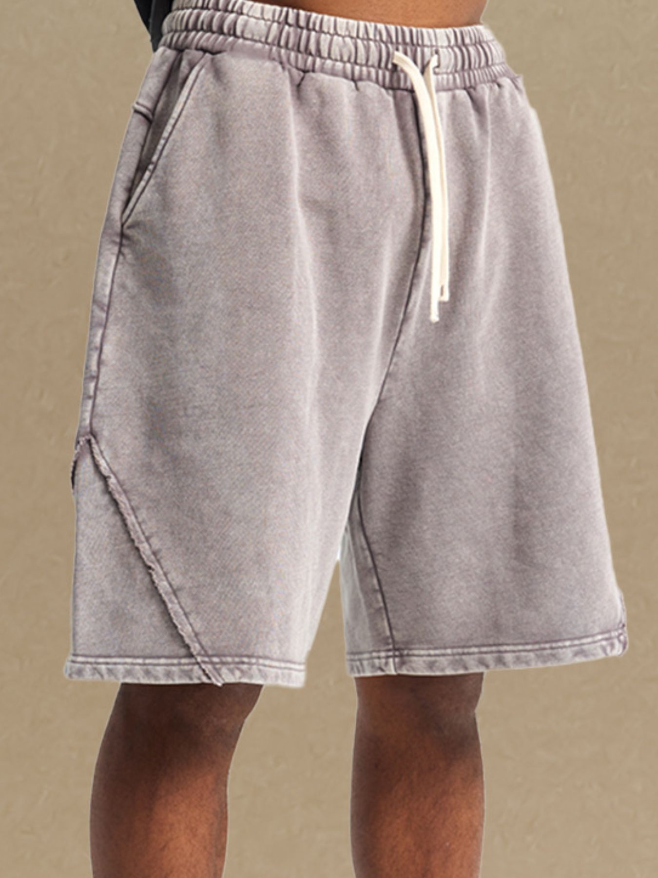 Men's Casual Drawstring Washed Shorts