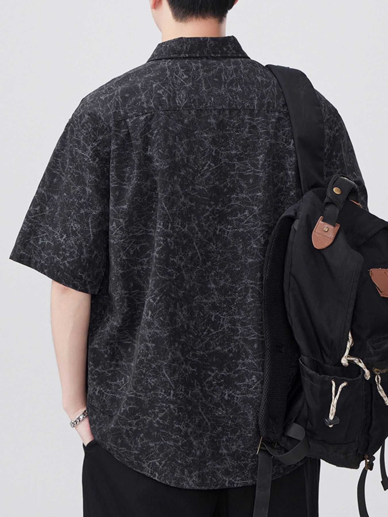 Men's Plus Size Button Up Half Sleeve Shirt