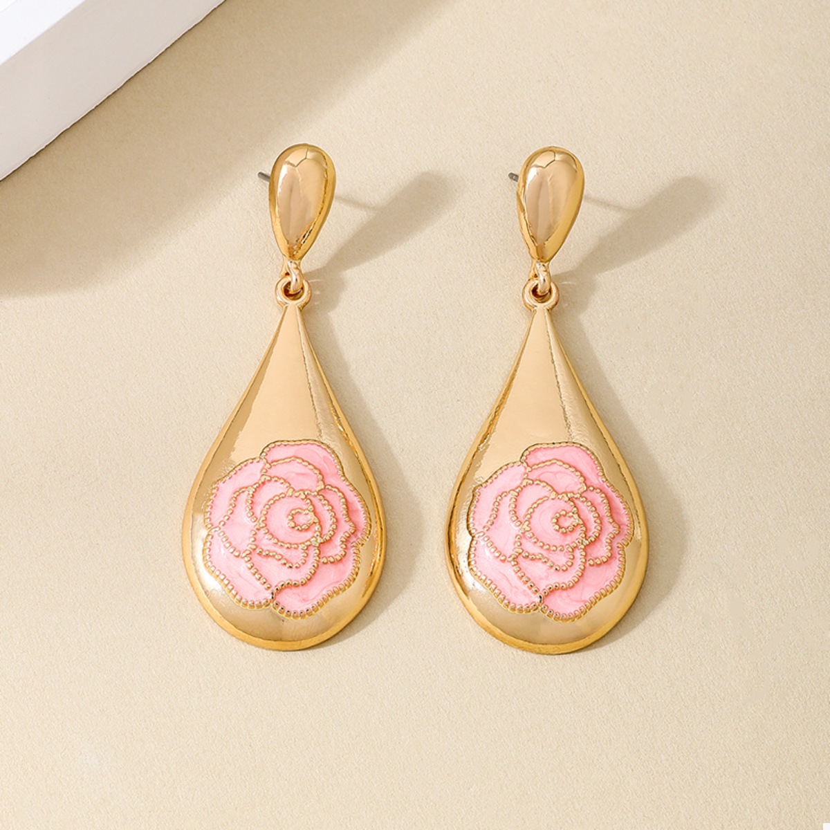 18K Gold-Plated Flower Teardrop Earrings