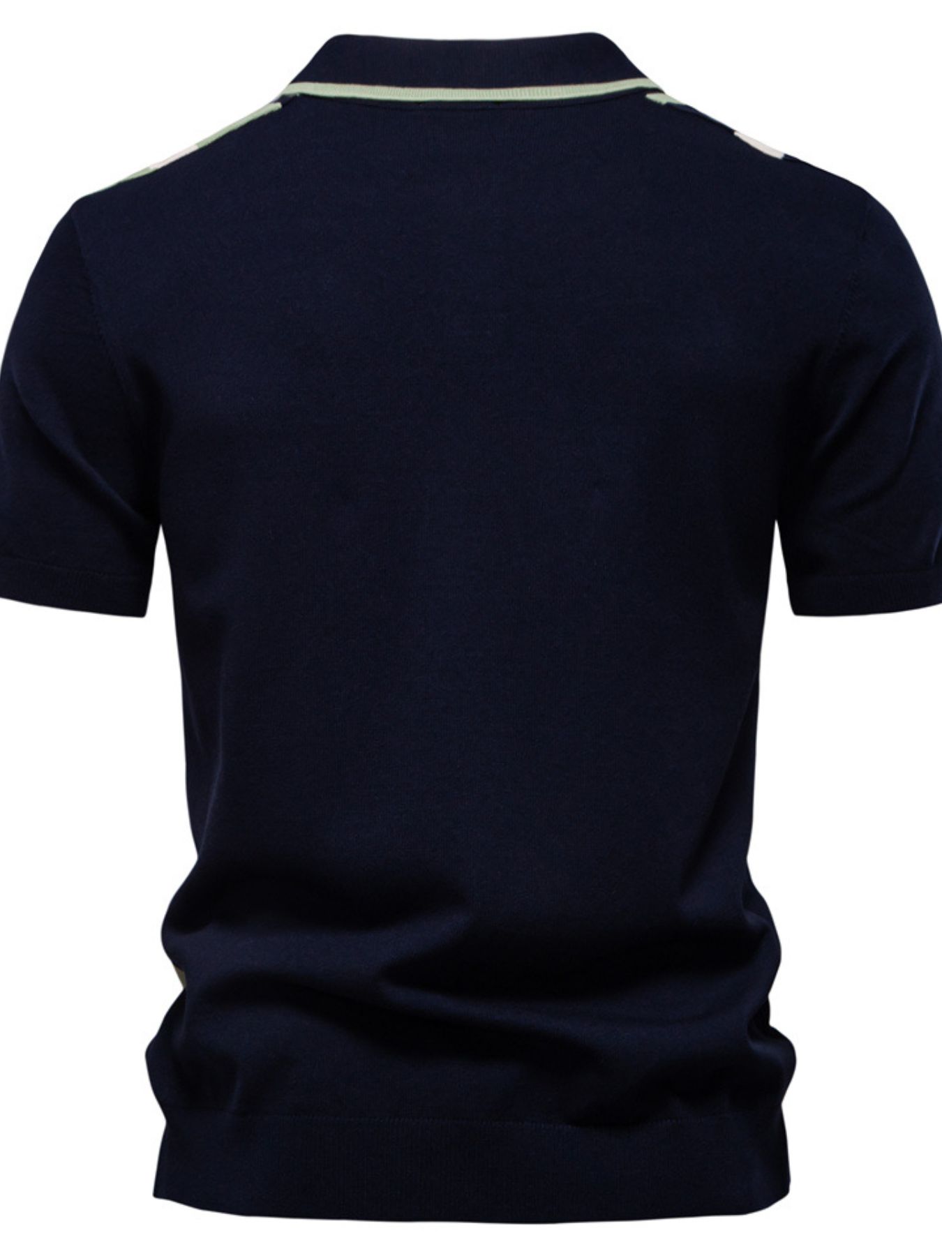 Men's Color Block Striped Knit Polo Shirt