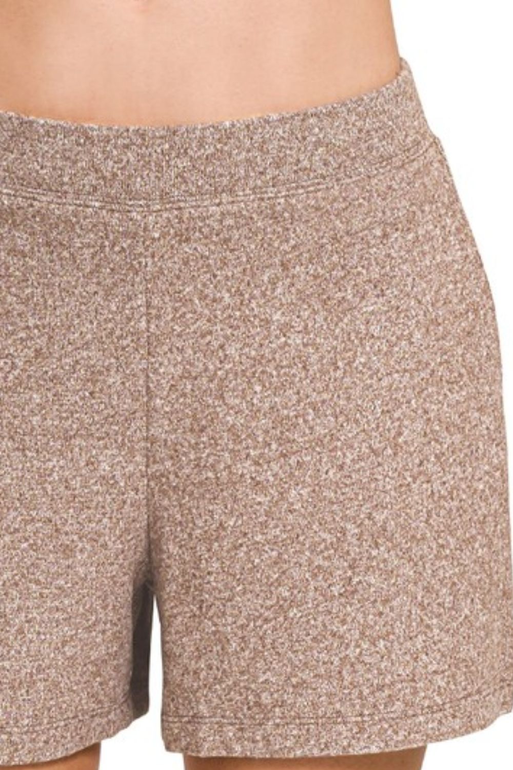 Soft Melange Hacci Elastic Waisted Shorts