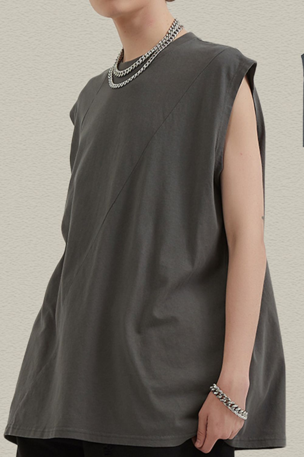 Men's Solid Color Round Neck Tank