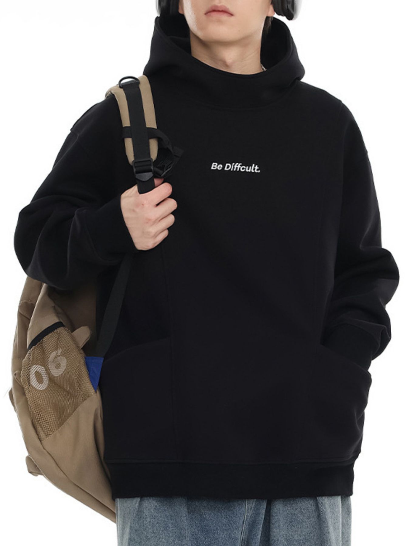 Men's Plus Size Letter Long Sleeve Hoodie