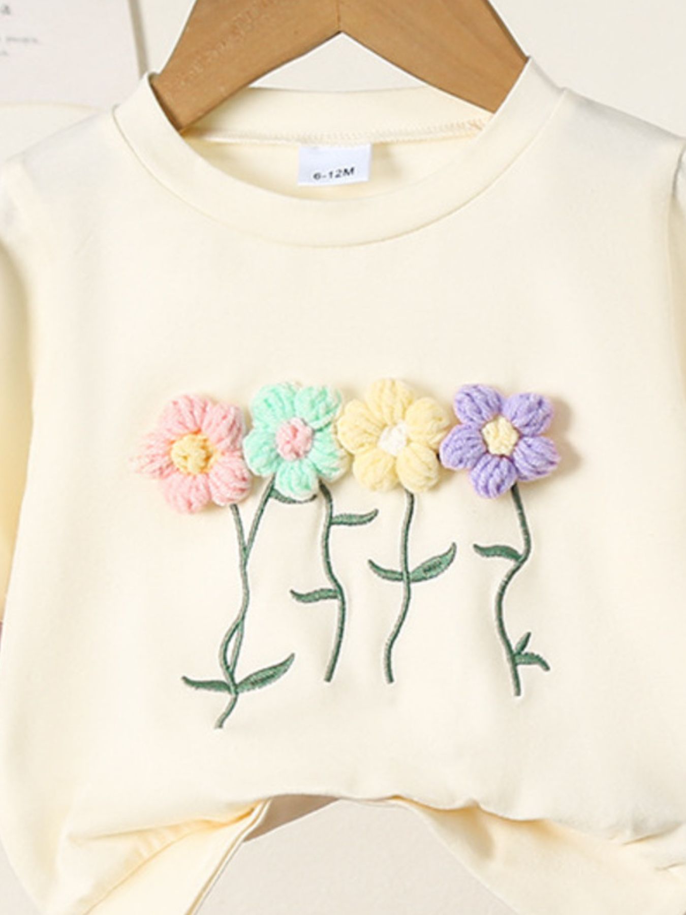 Children's Flower Long Sleeve Top and Pants Set