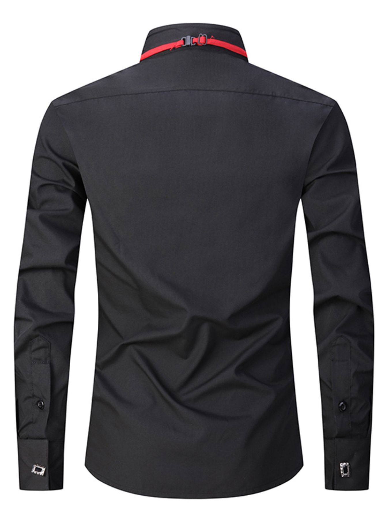 Men's Full Size Long Sleeve Shirt with Bow Tie Plus Size