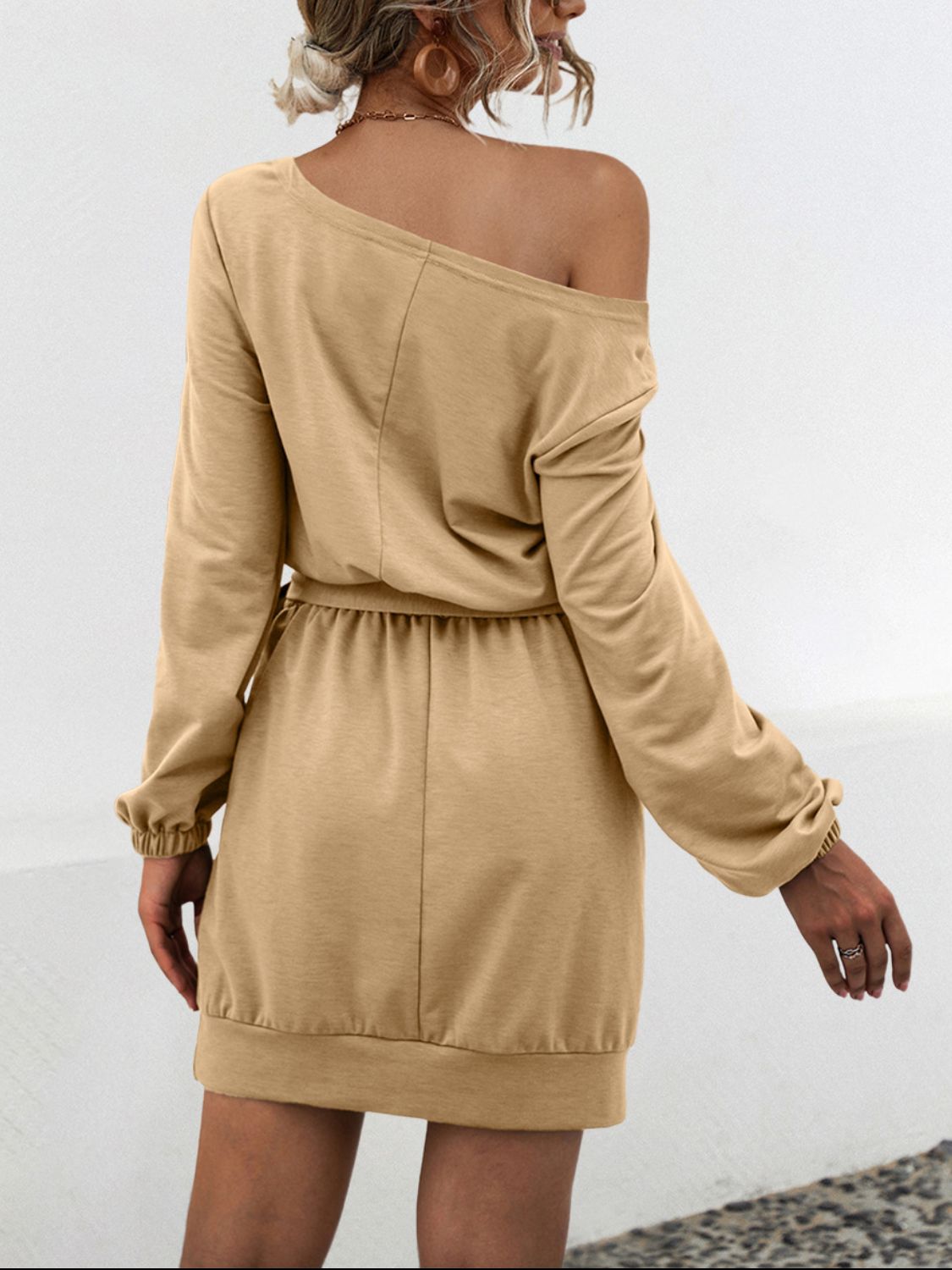 One Shoulder Tie Waist Dress