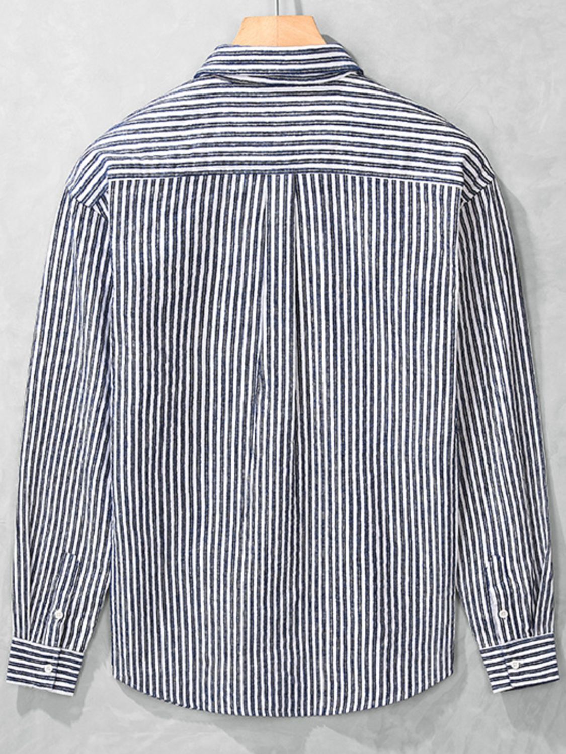 Men's Plus Size Striped Long Sleeve Shirt