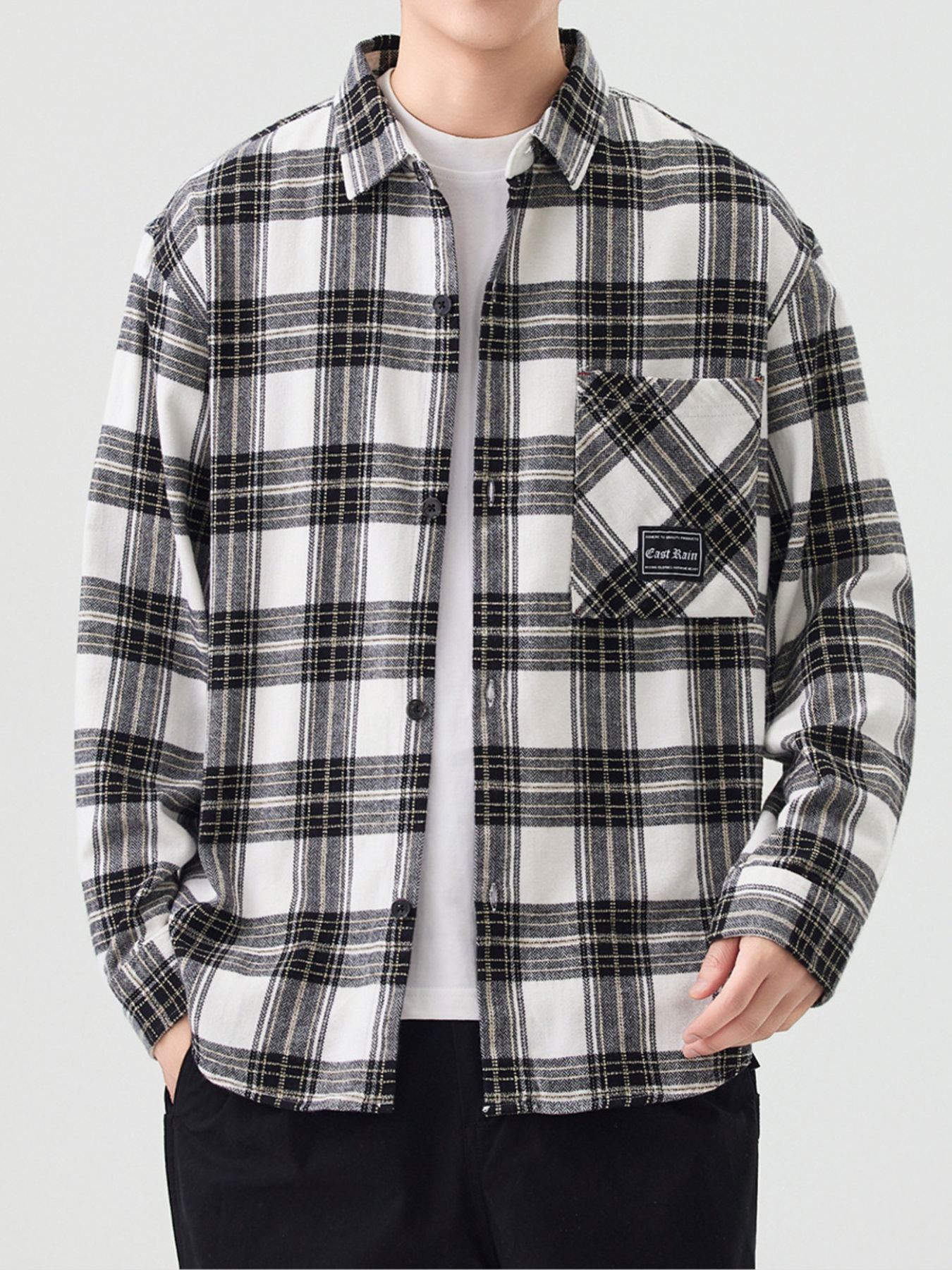 Men's Plus Size Casual Plaid Button Up Shirt