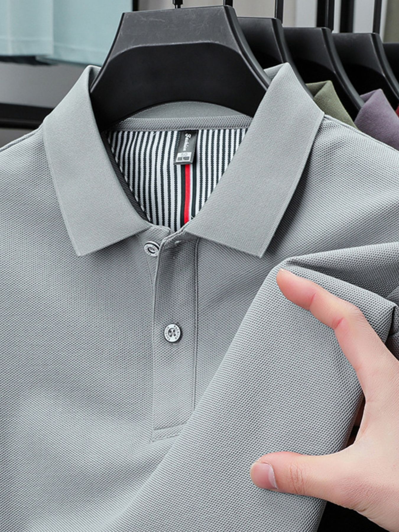 Men's Plus Size Button Detail Short Sleeve Polo