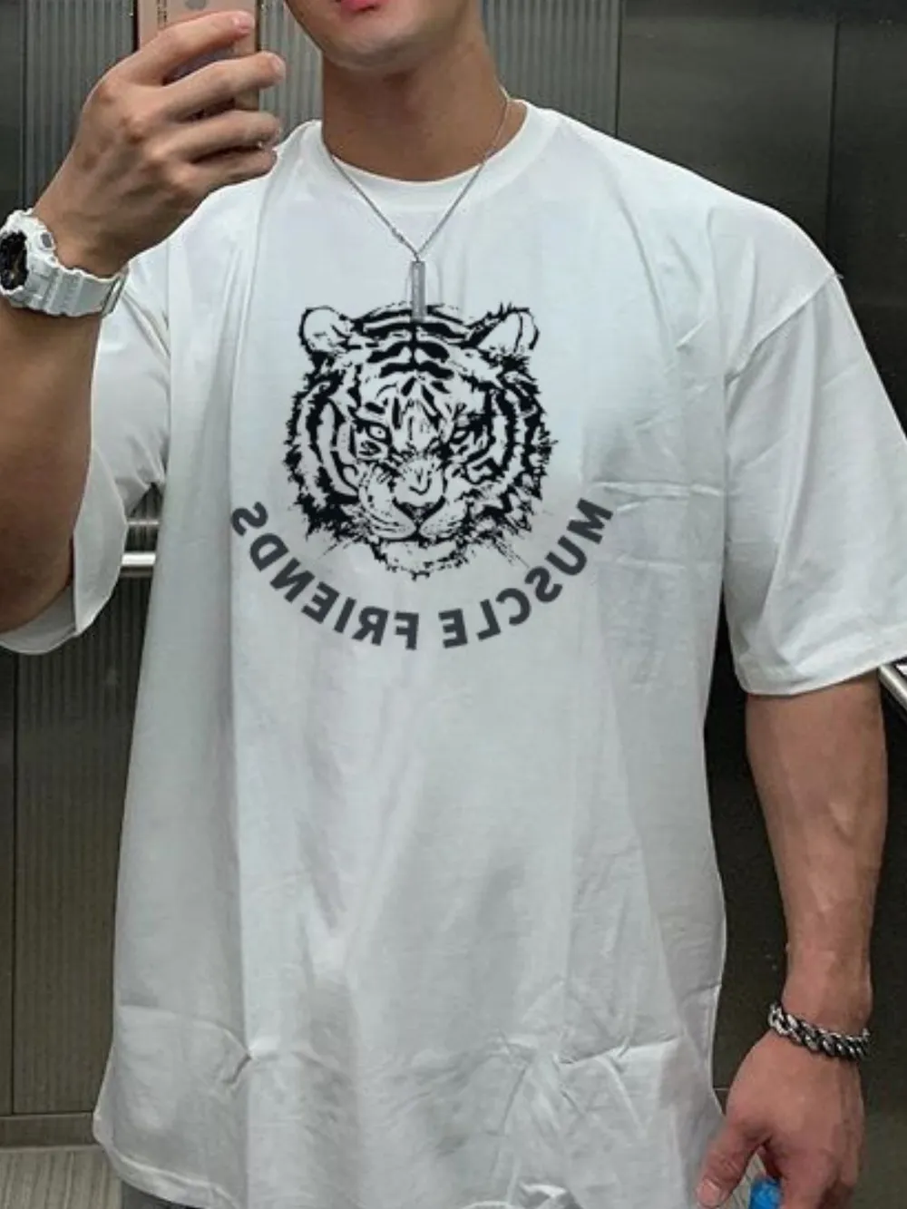 Men's Plus Size Graphic Round Neck Short Sleeve T-Shirt