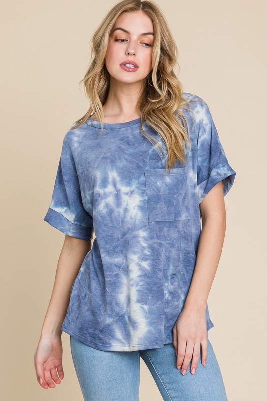 Tie-Dye Round Neck Short Sleeve T-Shirt