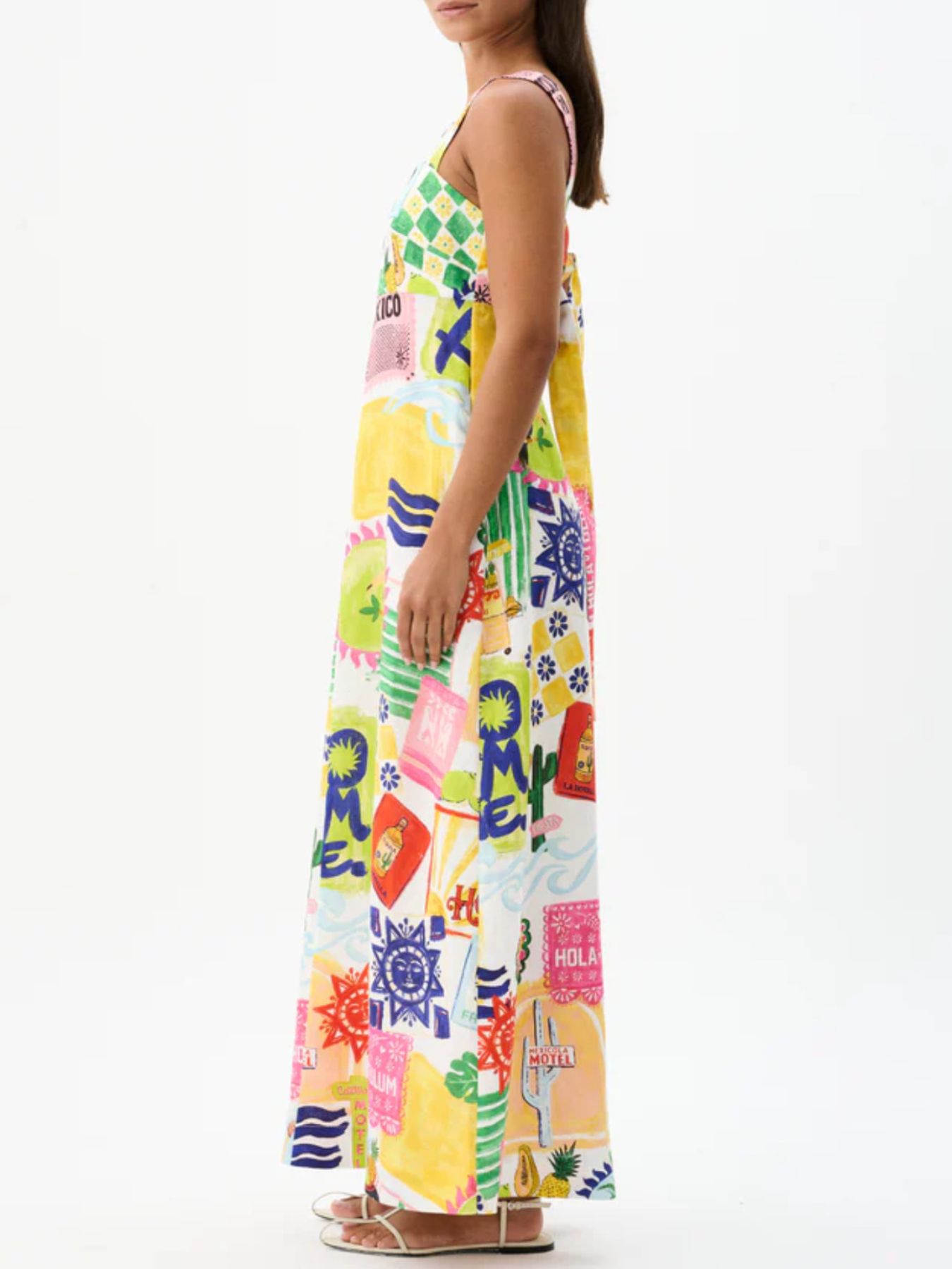 Printed Square Neck Maxi Cami Dress