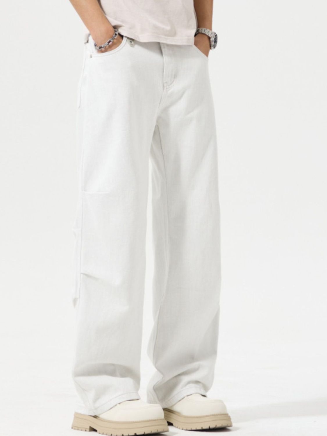 Men's Full Size Wide Leg Casual Jeans Plus Size