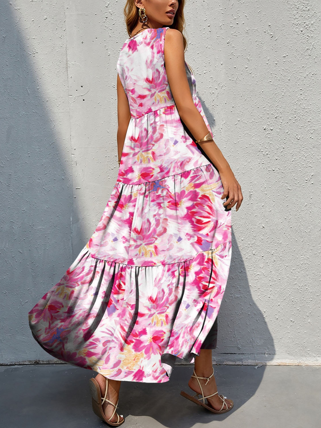 Floral Tiered Maxi Tank Dress